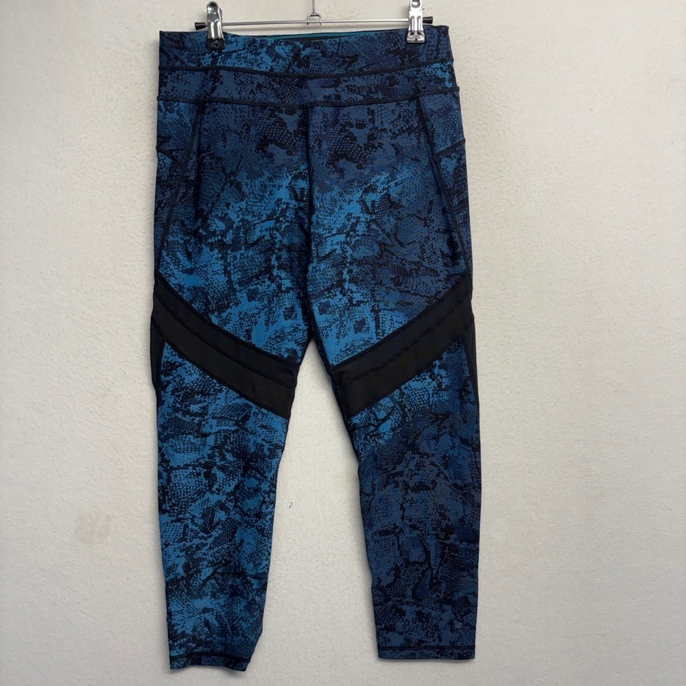 Calvin Klein Performance Blue Snakeskin Skinny Legging Pants L Wick